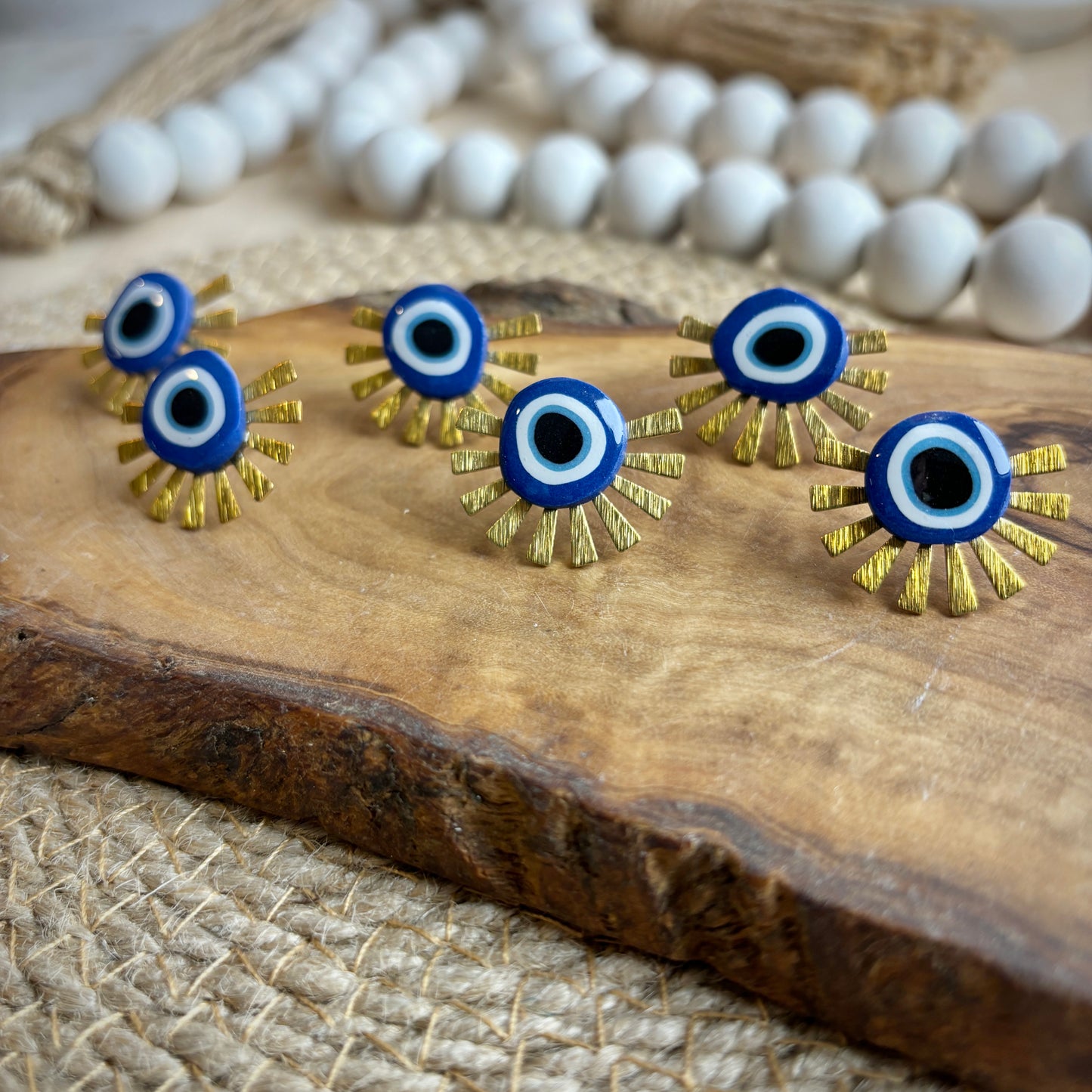 Evil Eye Studs with Sunbursts