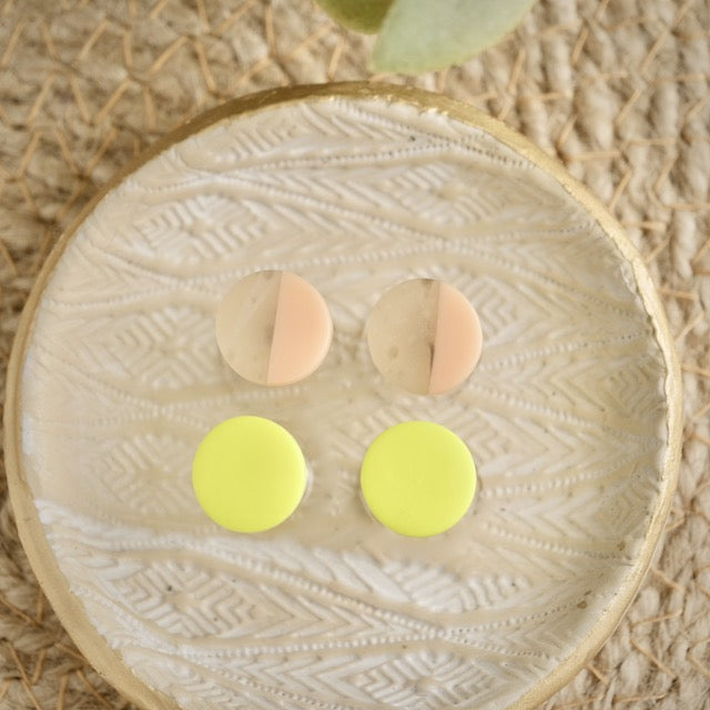 Stud 2 Pack with Micro Studs in Neon Blonde Tortoise Shell & Neon Yellow