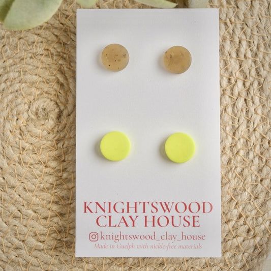 Stud 2 Pack with Micro Studs in Tortoise Shell & Neon Yellow