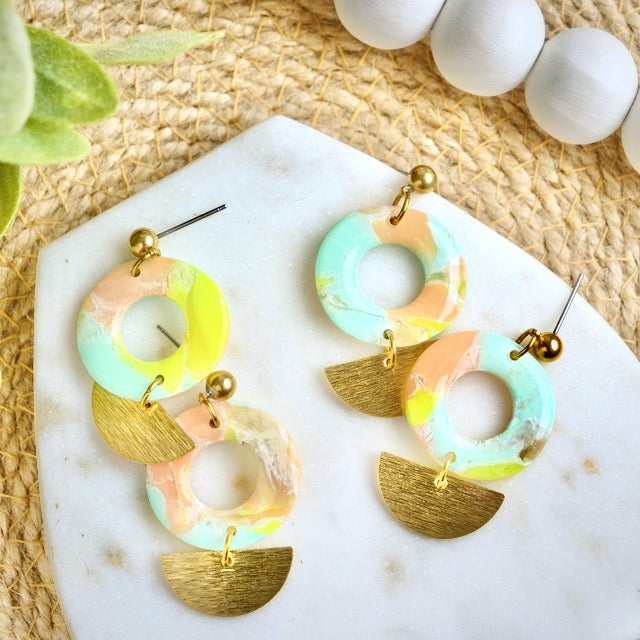 Delhi Dangles in Cotton Candy Marble