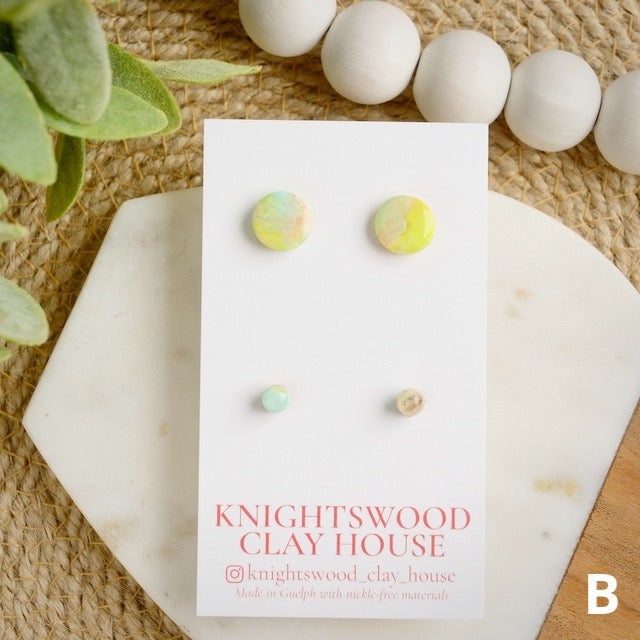 Stud 2 Packs with Cotton Candy Marble Studs