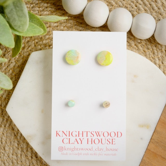 Stud 2 Packs with Cotton Candy Marble Studs