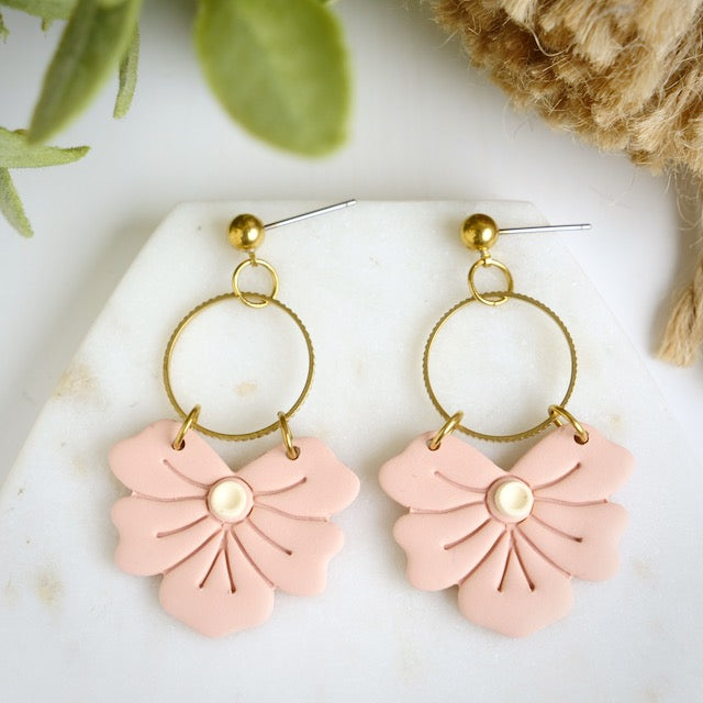 Flower Dangles with Brass Rings
