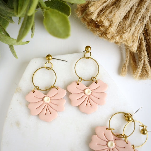 Flower Dangles with Brass Rings