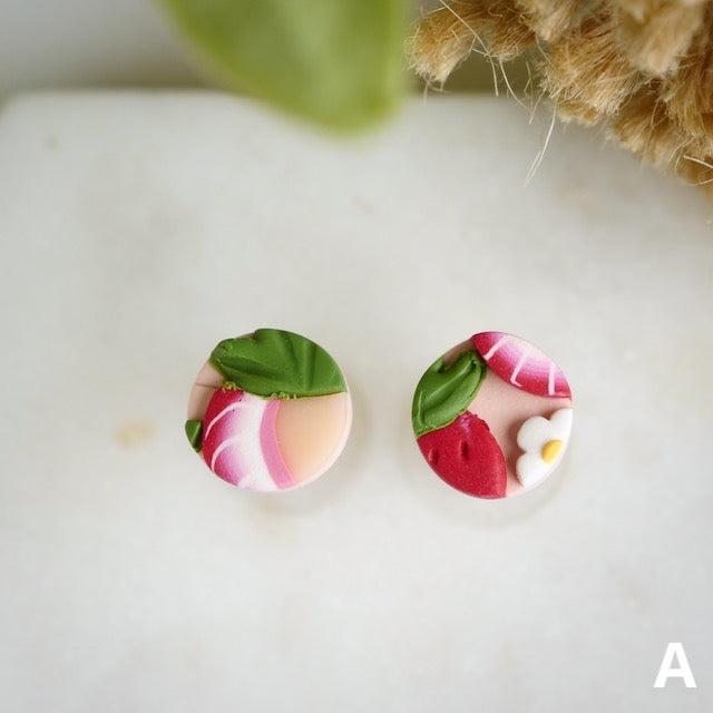 Micro Studs in Strawberry Slices