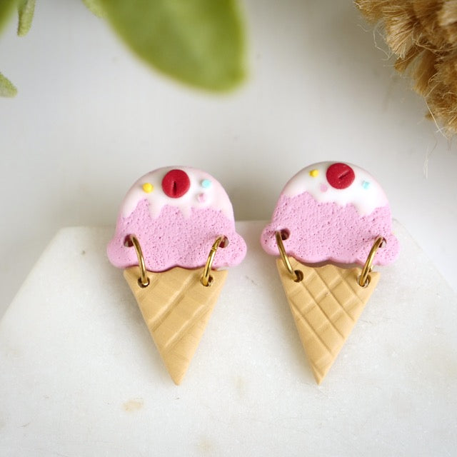 Ice Cream Dangles in Pink