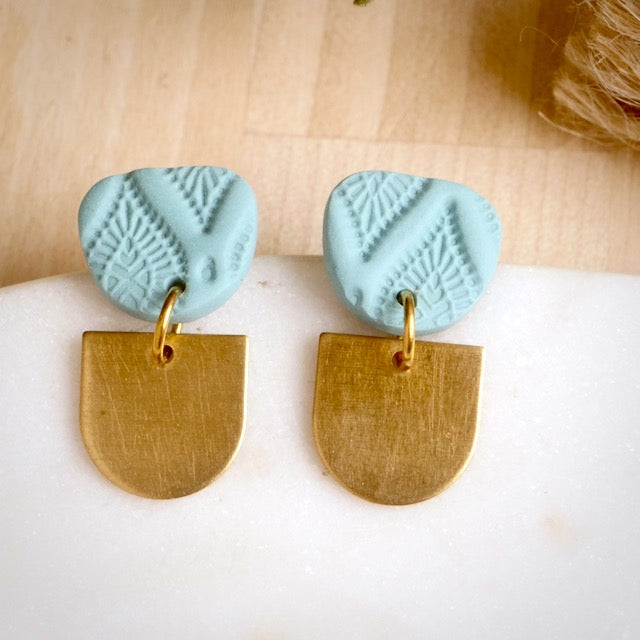 Mint Mini Dangles with Brass