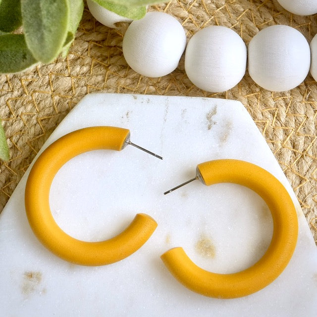 Clay Hoops in Ochre