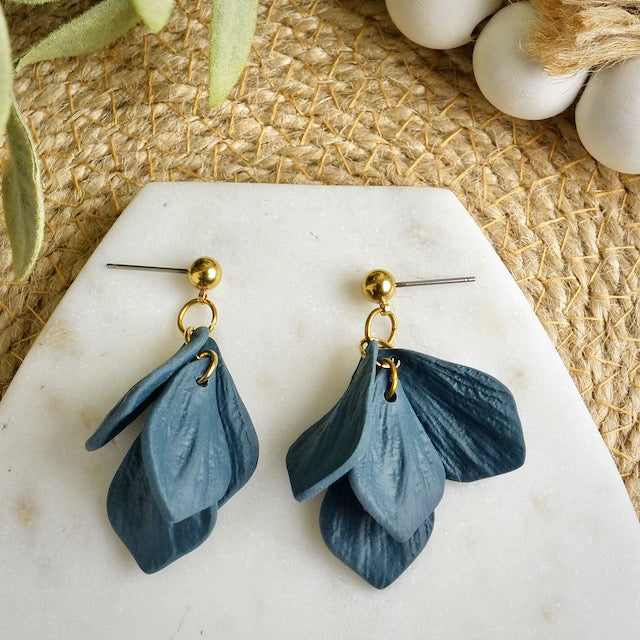Petal Dangles in Midnight Blue
