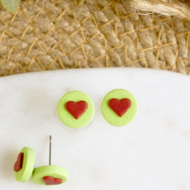 Two Sizes Too Small Heart Studs