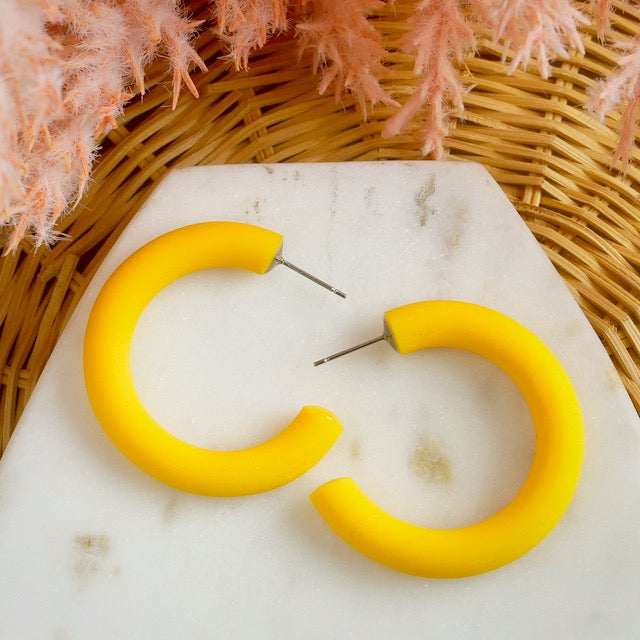 Clay Hoops in Sunflower