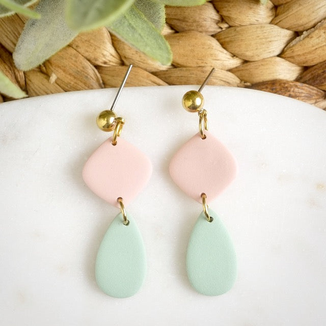 Lonsdale Dangles in Pink &Mint