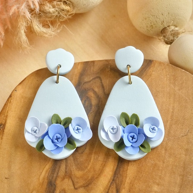 Fairmeadow Dangles in Blue Floral