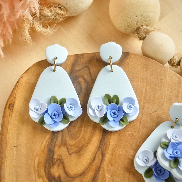 Fairmeadow Dangles in Blue Floral