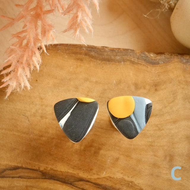 Reuleaux Studs in Indigo Branches