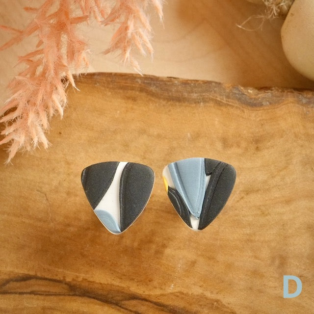 Reuleaux Studs in Indigo Branches