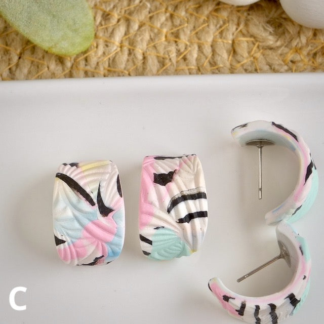 Mini Hoops in Pastel Swirl