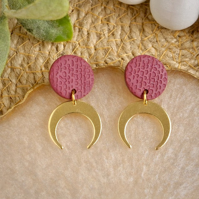 Crescent Dangles in Burgundy