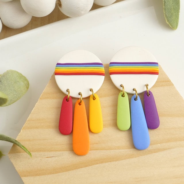 Rainbow Circle Dangles