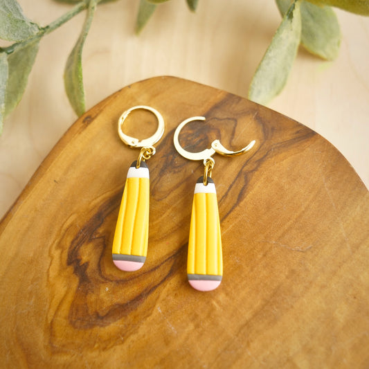 Pencil Dangles with Lever Back Earring Hooks