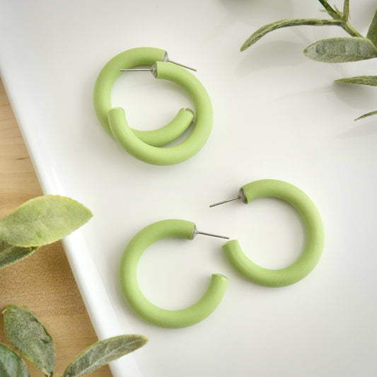 Clay Hoops in Olive
