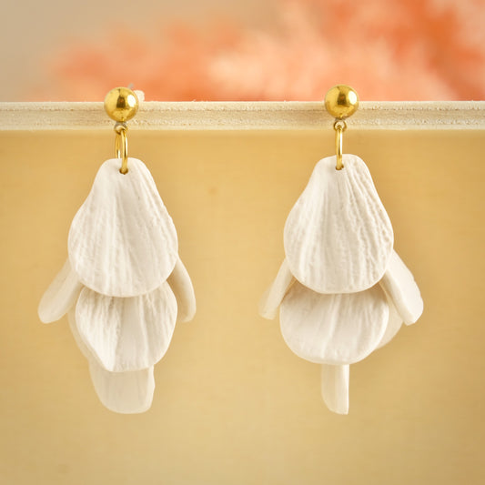 Petal Dangles in White