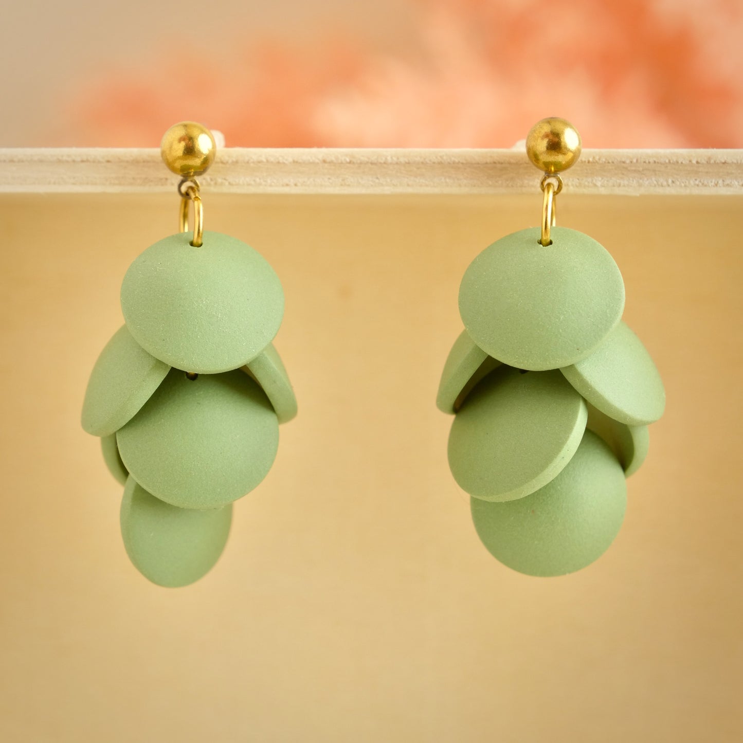Button Dangles in Olive