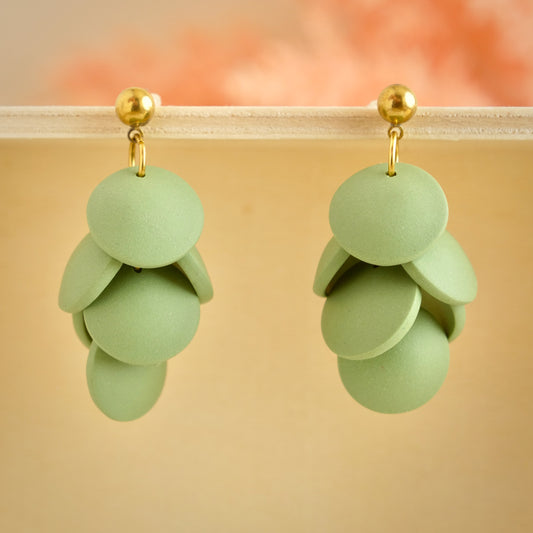 Button Dangles in Olive