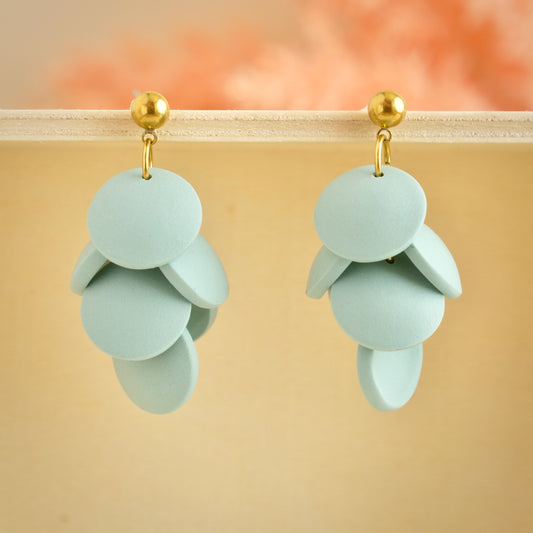 Button Dangles in Soft Blue