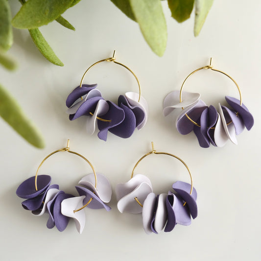 Petal Hoops in Purple Gradient