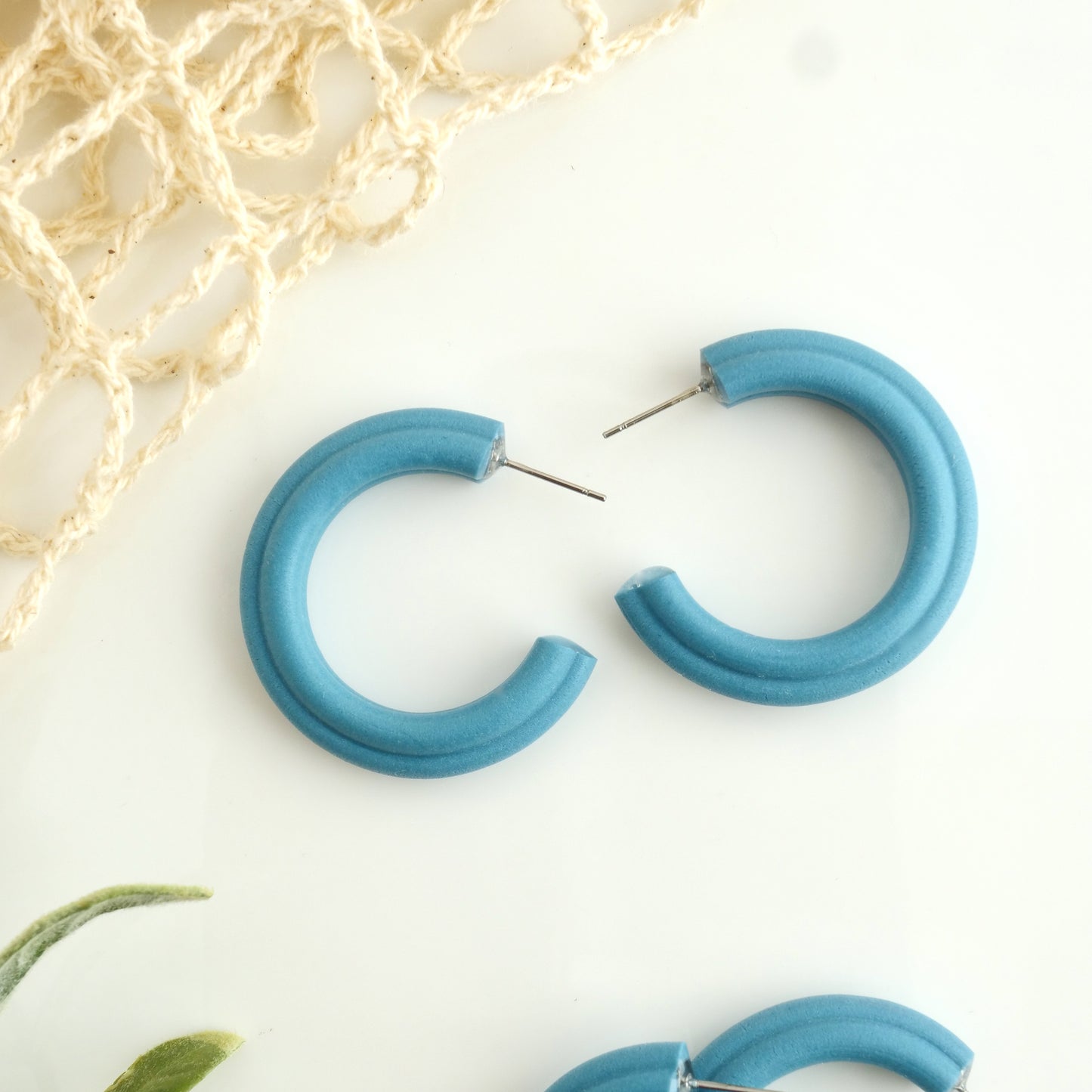 Corded Hoops in Blue