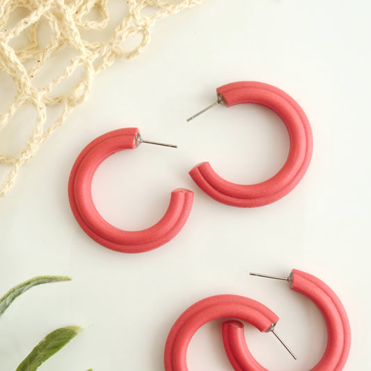 Corded Hoops in Red