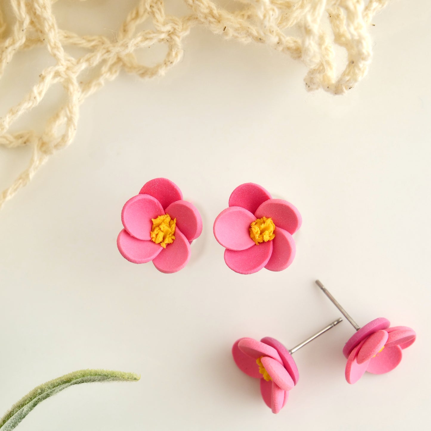 Floral Studs in Pink