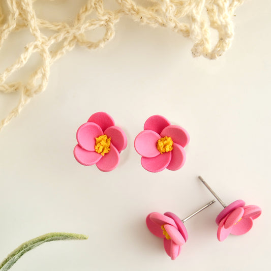 Floral Studs in Pink