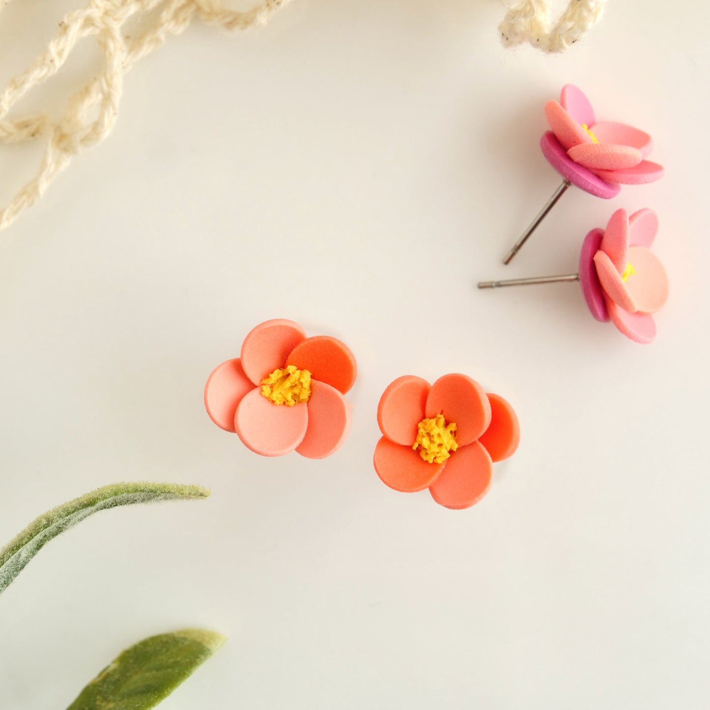Floral Studs in Fruit Punch
