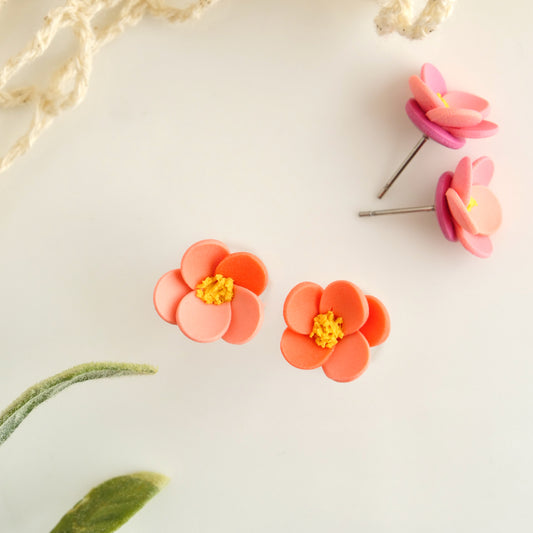 Floral Studs in Fruit Punch
