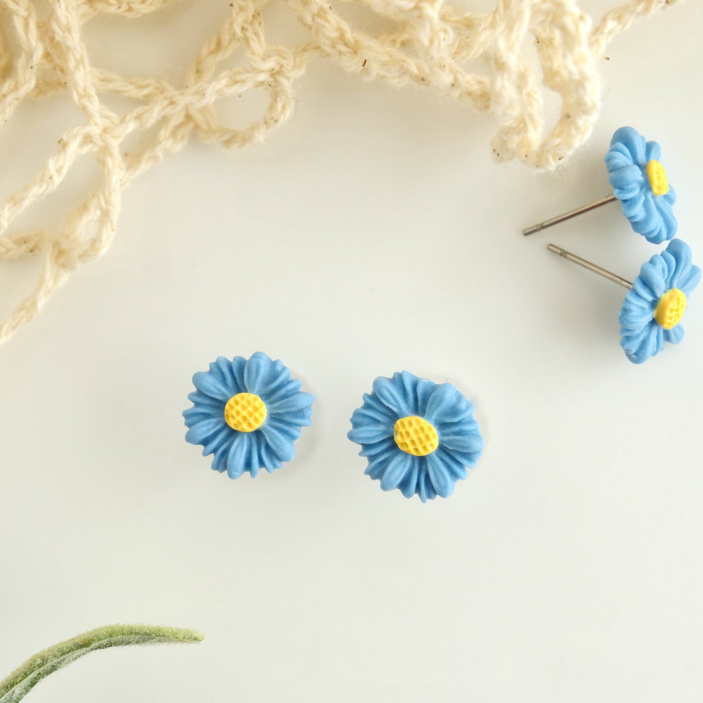 Daisy Studs in Light Blue