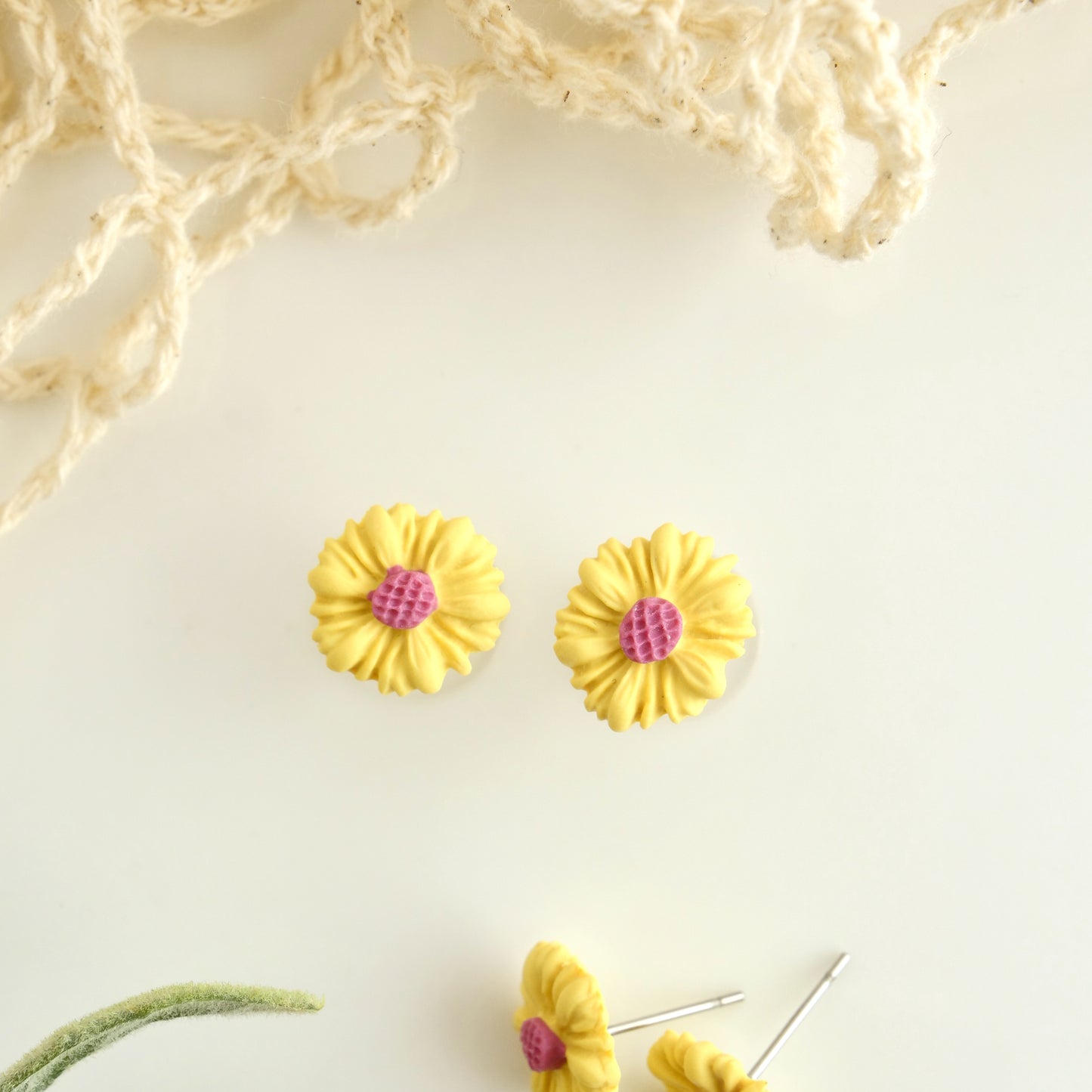 Daisy Studs in Yellow