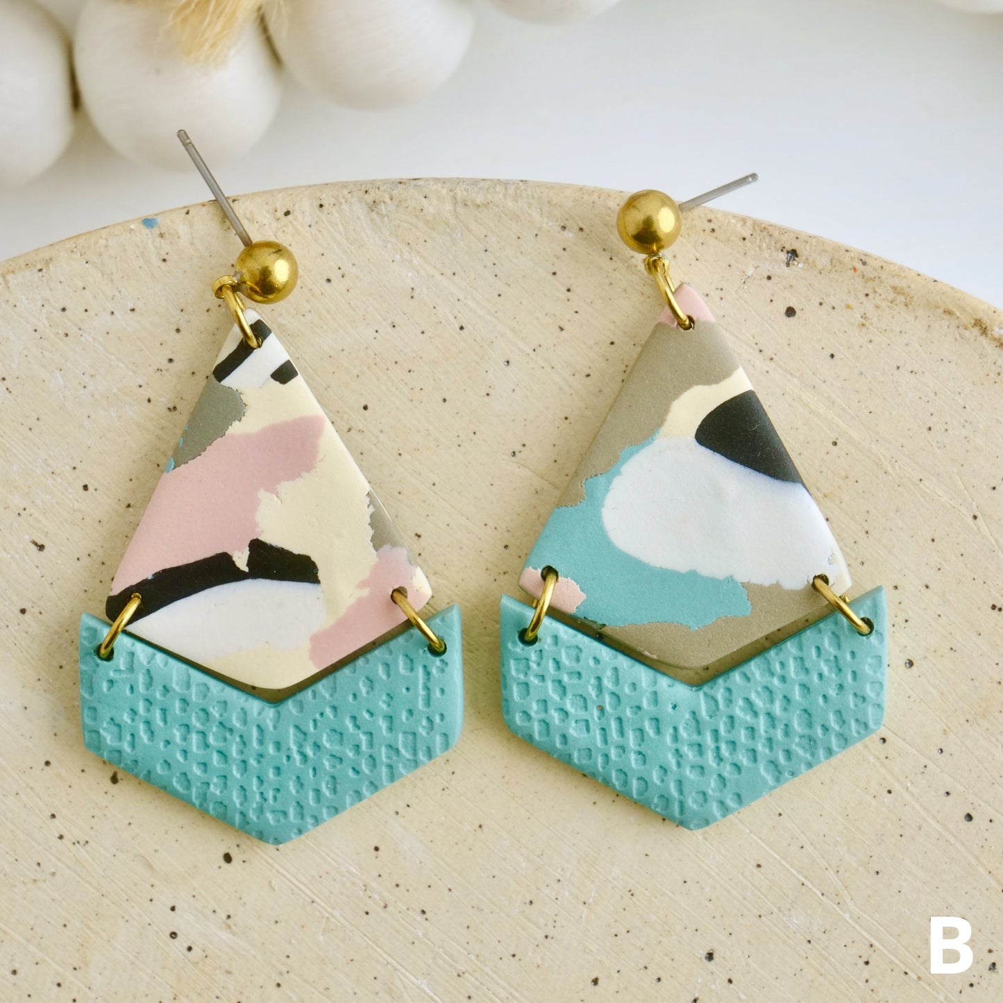 Bailey Dangles in Teal Rip & Tear