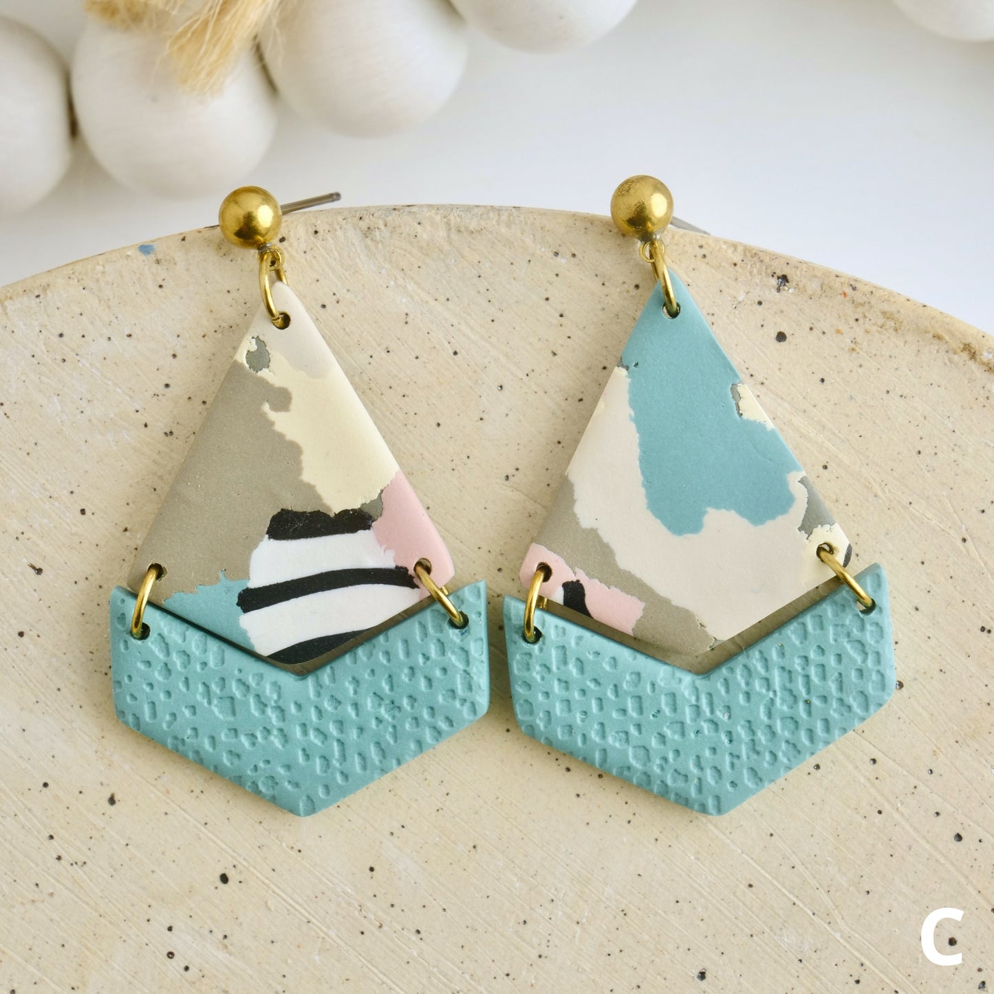 Bailey Dangles in Teal Rip & Tear