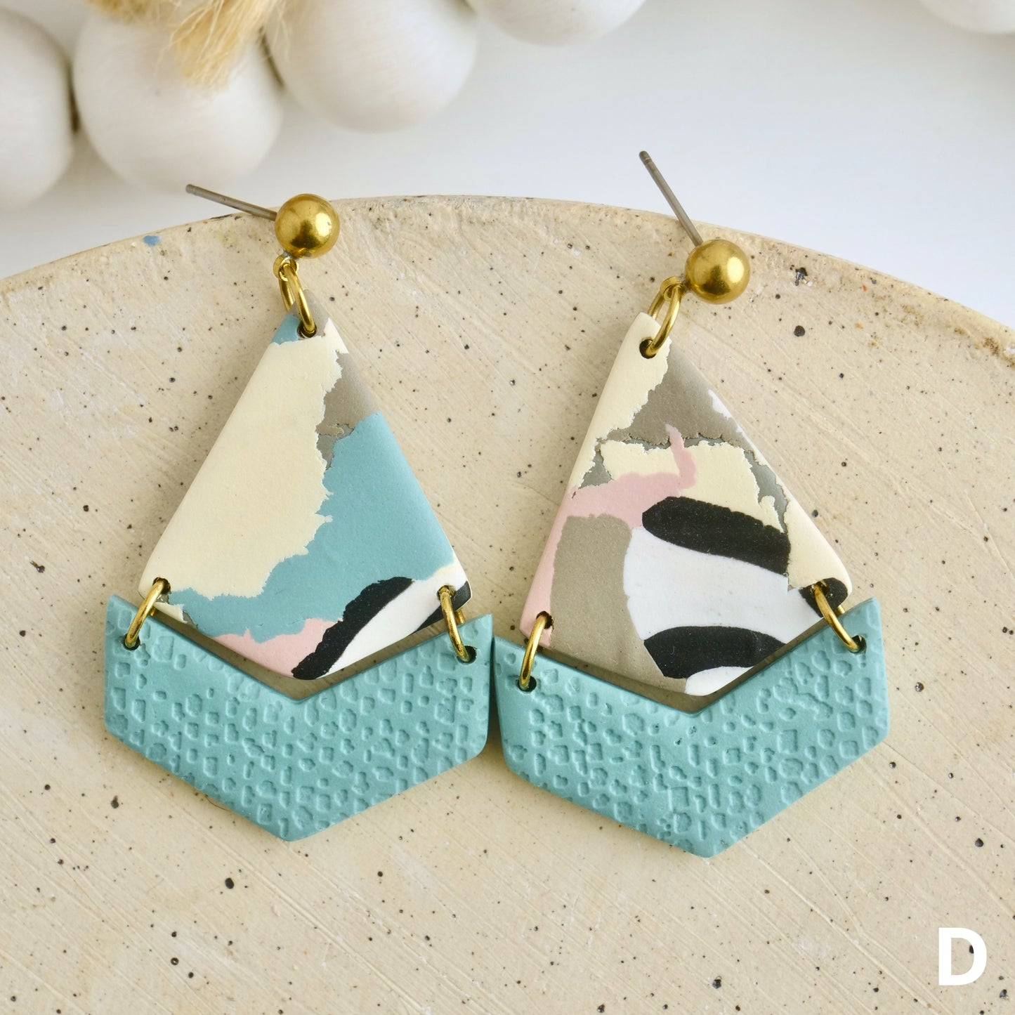 Bailey Dangles in Teal Rip & Tear