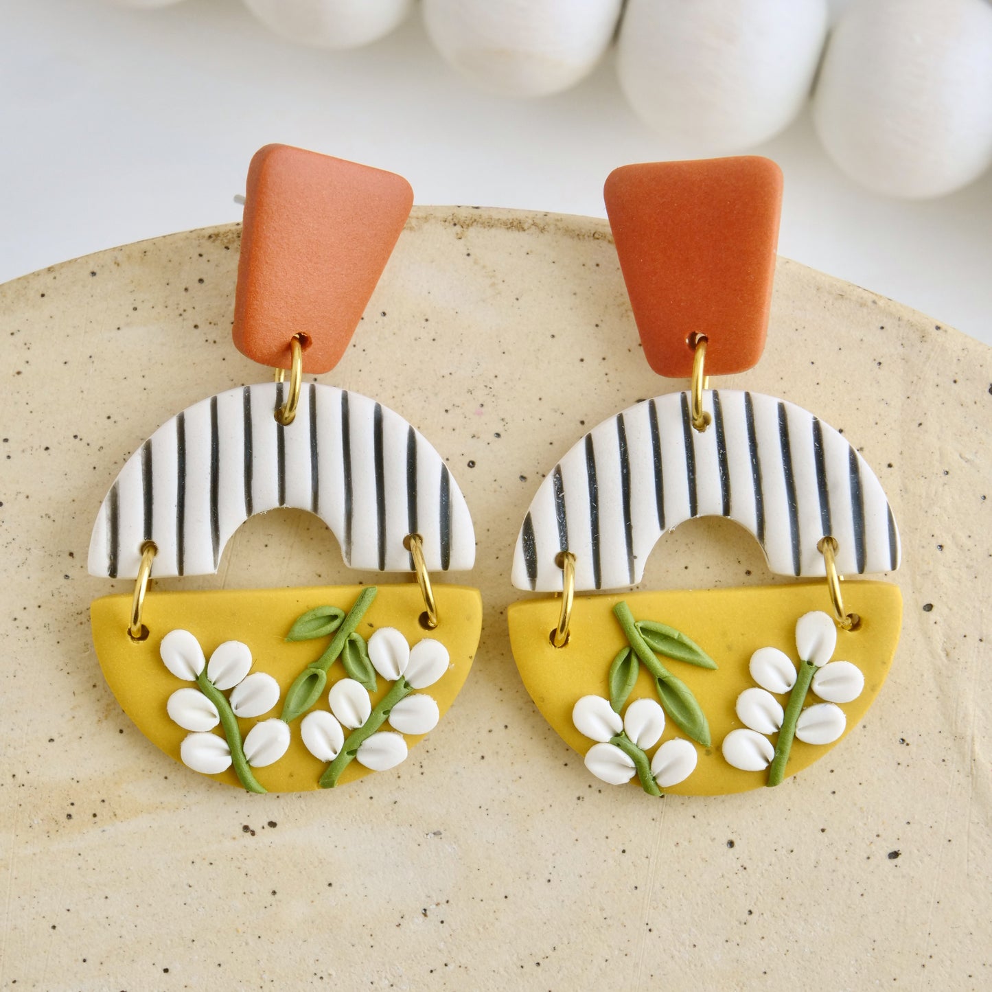Sherwood Stack Dangles in Yellow Floral