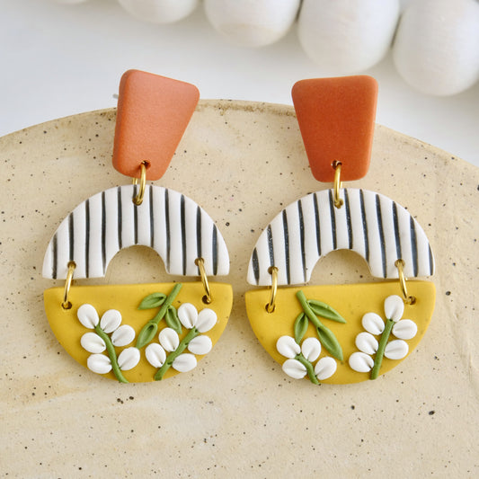 Sherwood Stack Dangles in Yellow Floral