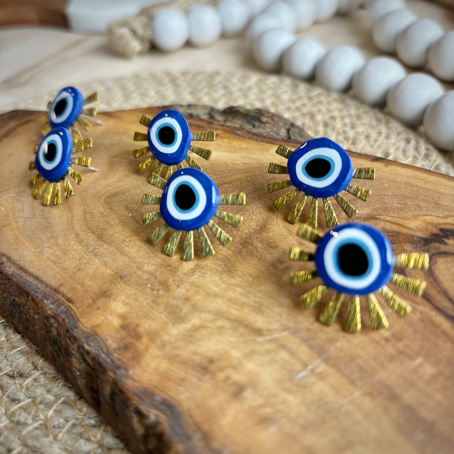 Evil Eye Studs with Sunbursts