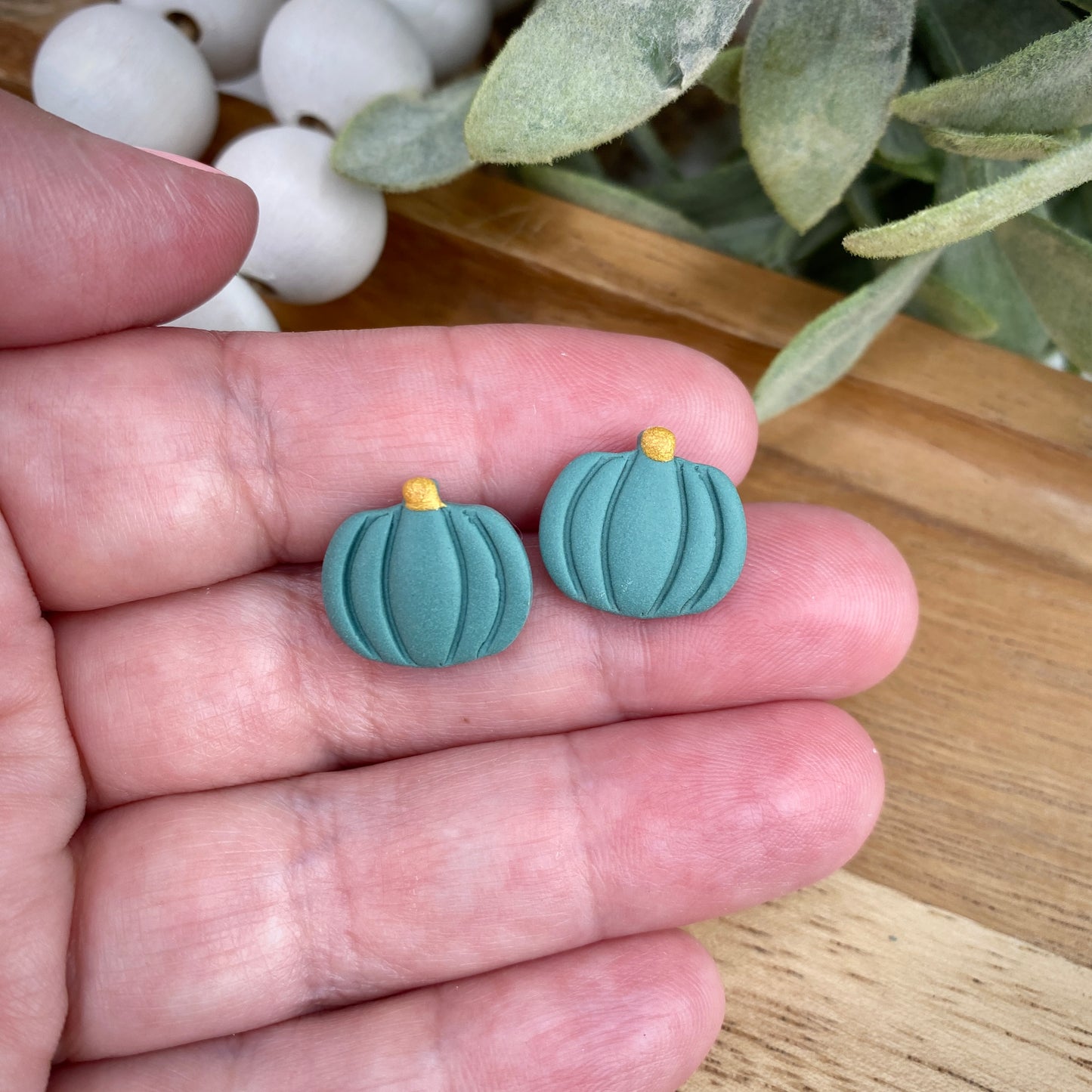 Pumpkin Studs in Teal