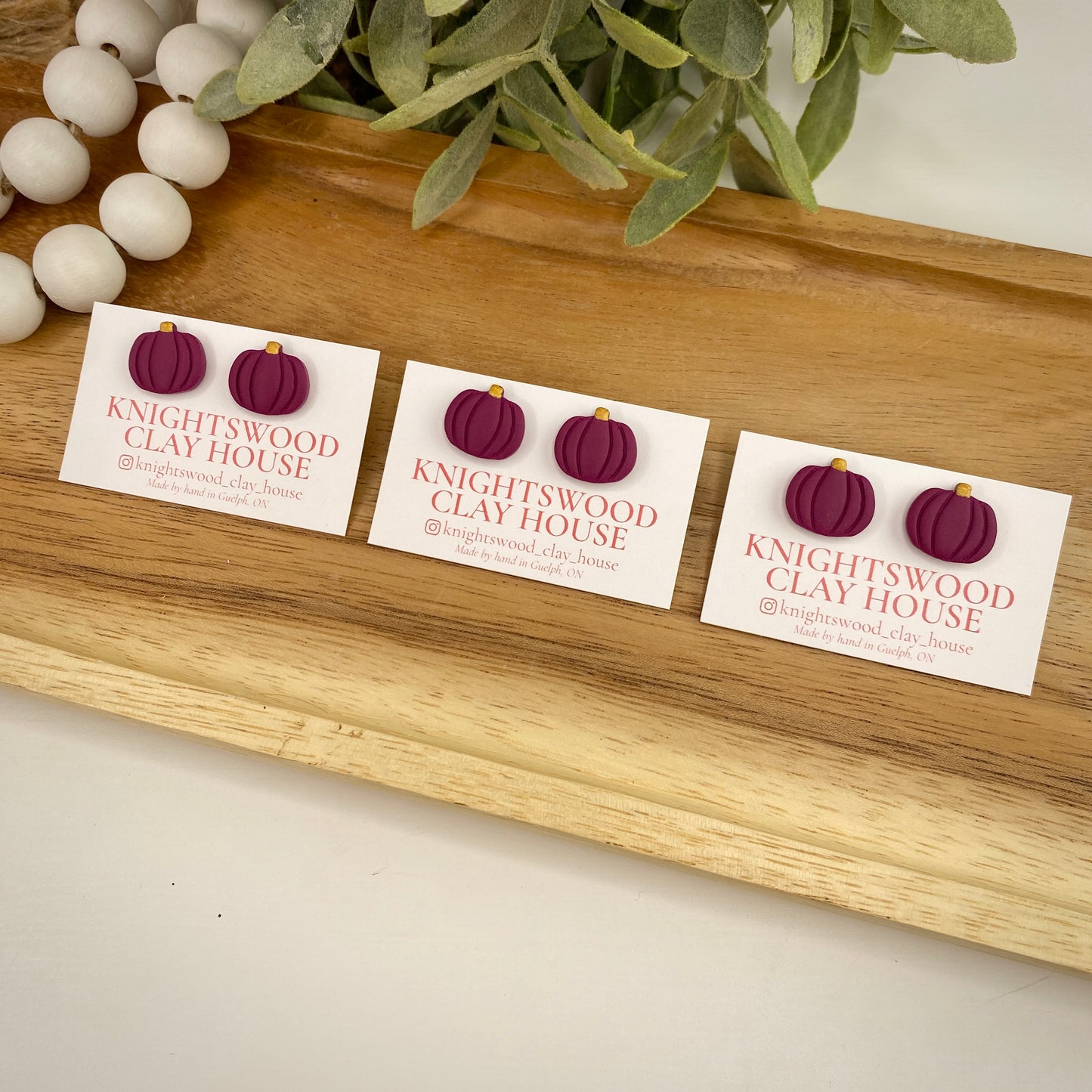 Pumpkin Studs in Purple Turnip