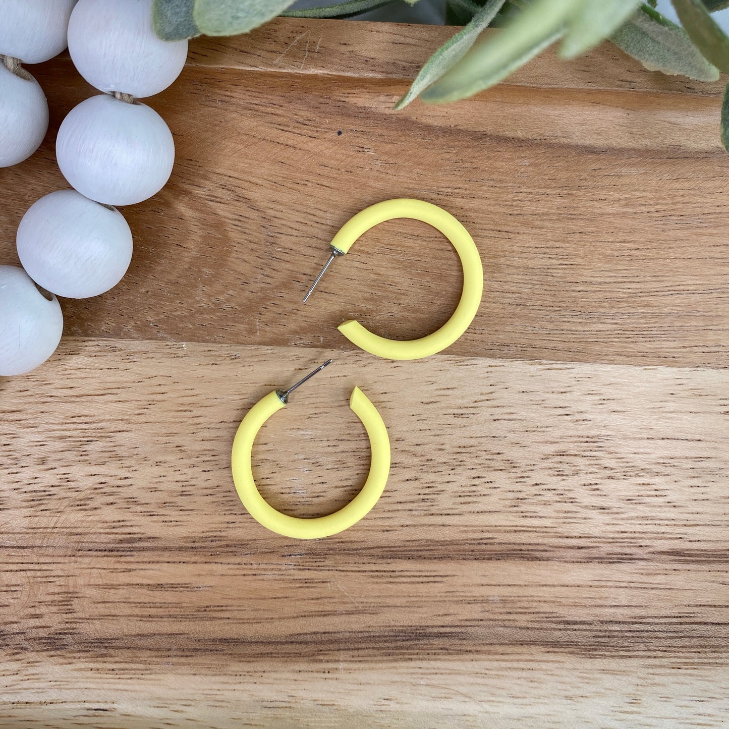 Skinny Mini Clay Hoops in Sunshine