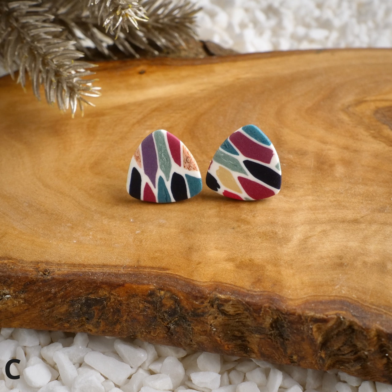 Reuleaux Studs in Stained Glass