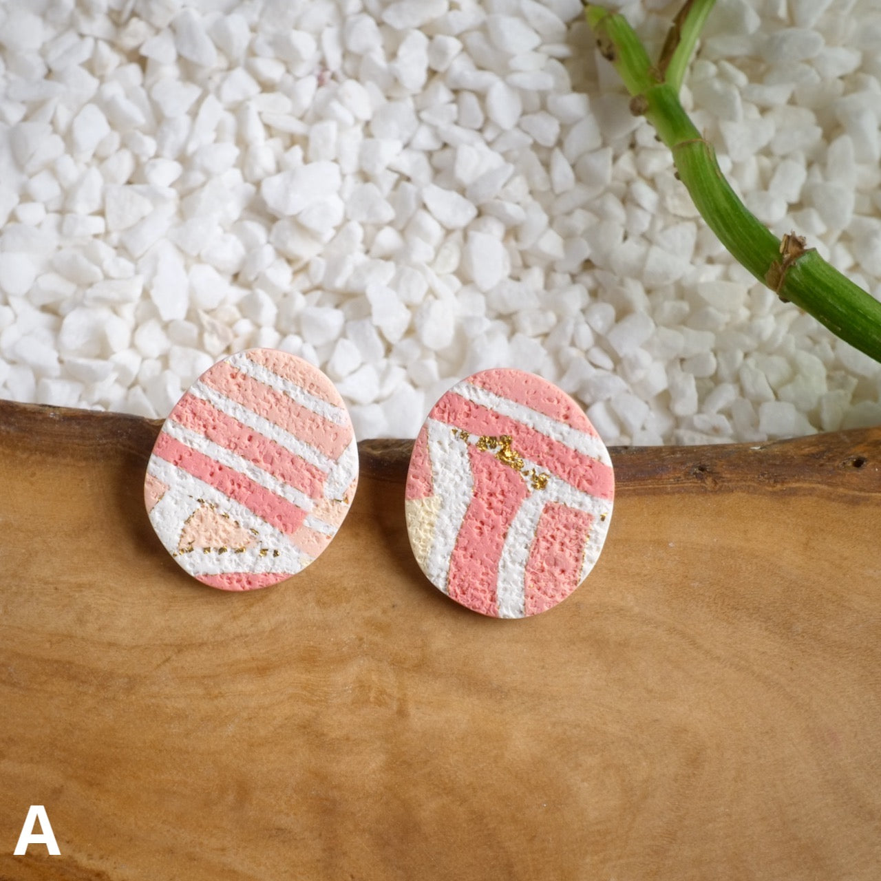 Stone Statement Studs in Textured Layer Cake