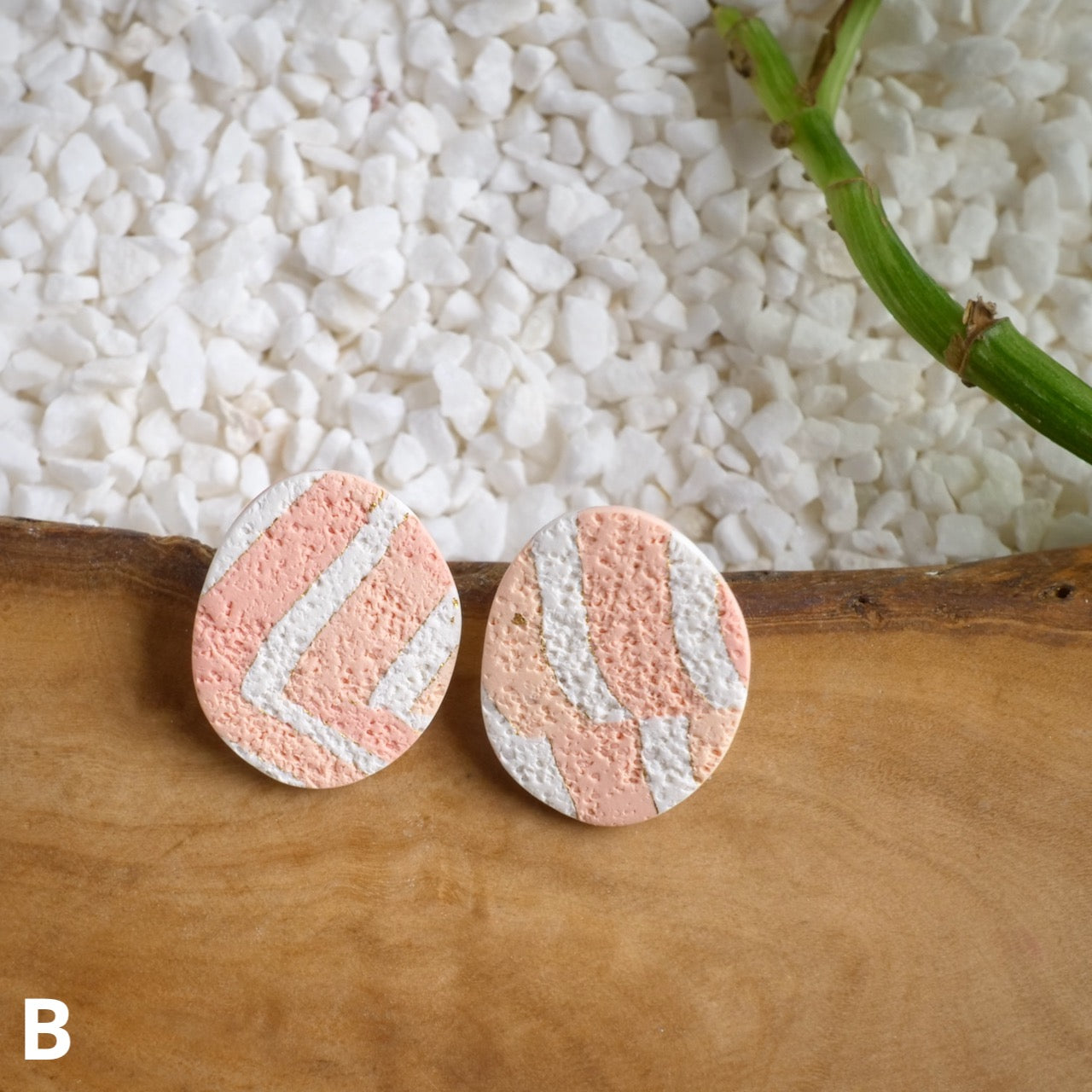 Stone Statement Studs in Textured Layer Cake